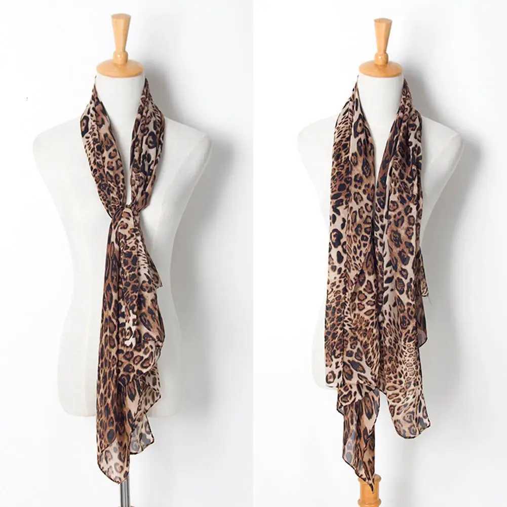 Wen Stole Soft Leopard Print Scarf Vintage Chiffon Wrap Harajuku Scarves Shawl Hot S Thin Summer Spring Casual Sexy Elegant X260328