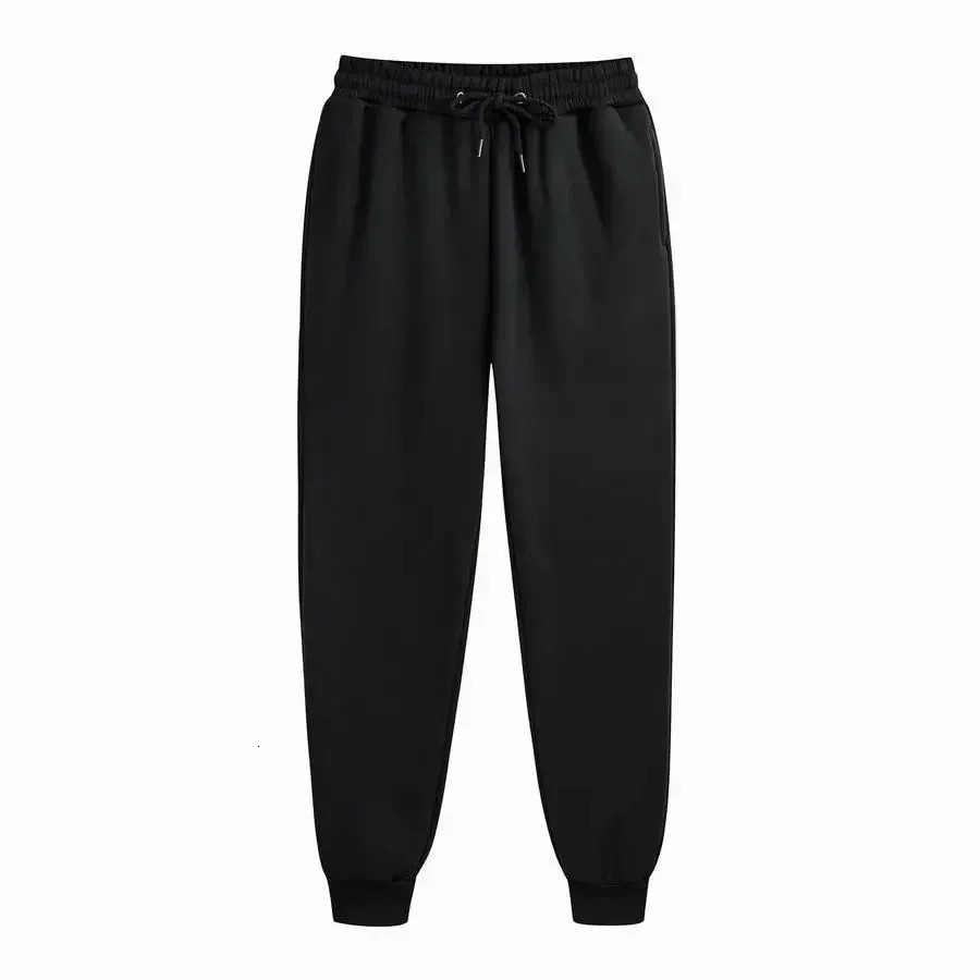 Mens Casual Sweatpants Fleece Sports Pants Unisex Fashion Solid Loose Trousers Streetwear Autumn Winter Jogging Fitness Pants 260330