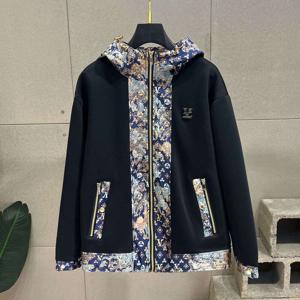 2026 Spring New Design Sense Light Luxury Men's Youth Fashion Trend Versatile Patchwork Hooded Casual Jacket