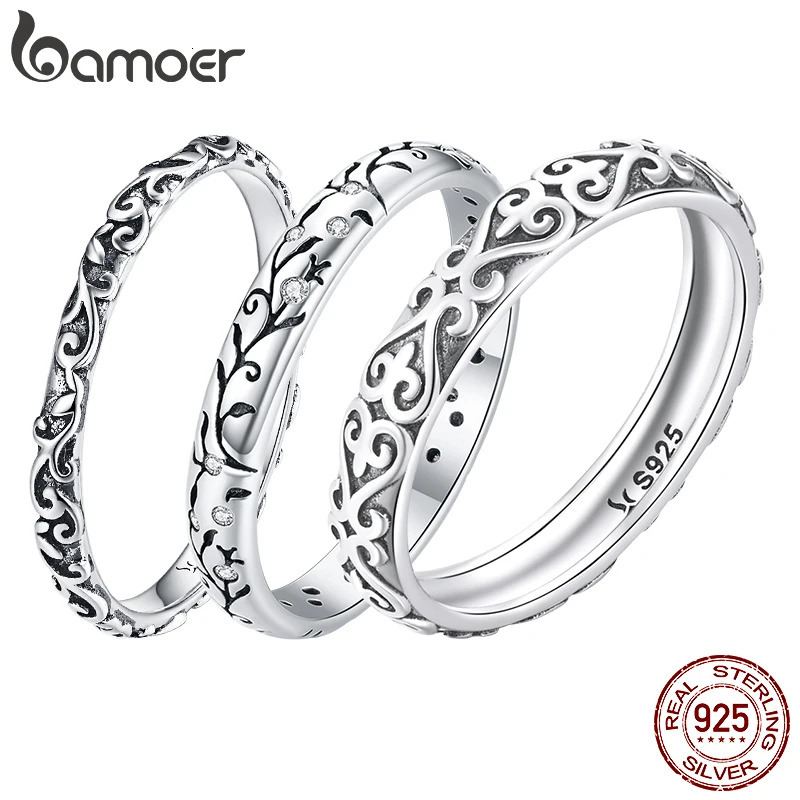 925 Sterling Silver Vintage Embossed Vine Pattern Band Ring for Women Stackable Engraved Iris Ring Minimalist Daily Gift 260324
