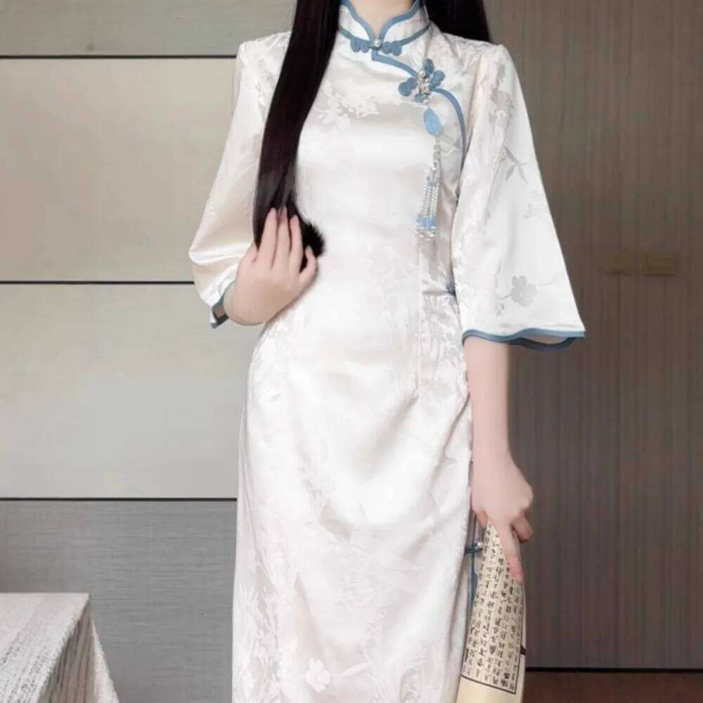 Cheongsams Chinese Traditional Girls Dress For Women Clothing Fashion Clothes Streetwear Ethnic Style Qipao Vintage MAKOUFEI