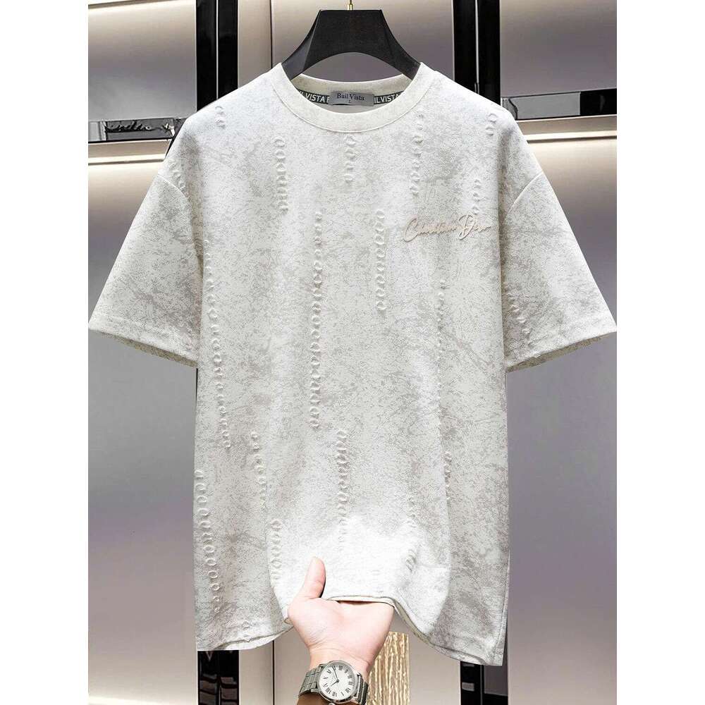 American-style high-end design distressed spider print short-sleeve T-shirt, luxury summer trendy street fashion half-sleeve shirt