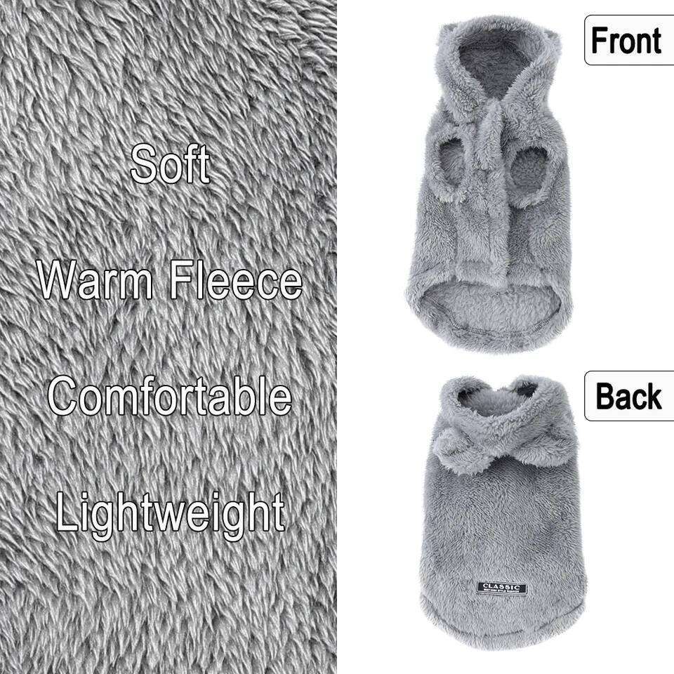 Soft Fleece Pet Dog Coat For Small Medium Dogs Cats Winter Warm Puppy Hoodie Sweater French Bulldog Jacket Chihuahua Clothes