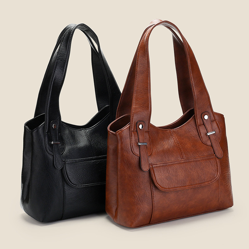 Casual Simple Textured Stylish Single Shoulder Fashion Trend Korean Version Mom Bag Commuting Daily Large Capacity Handbag