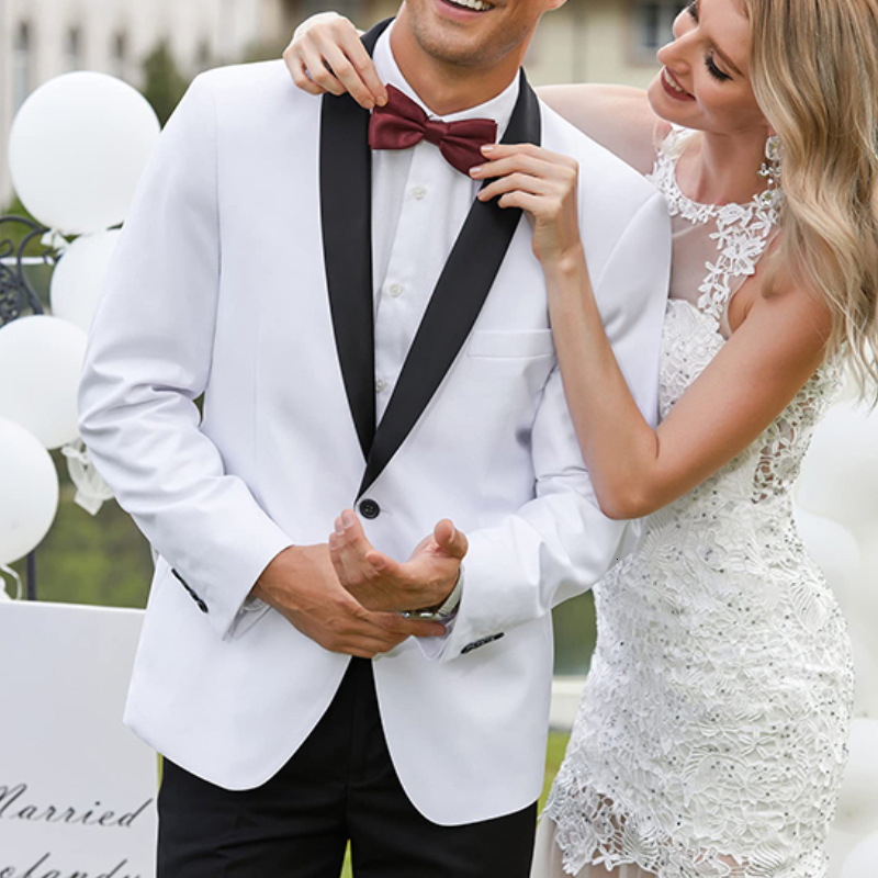 New Mens Single Button Suit for Wedding Banquet Groom Best Man Slim Fit Korean Style Formal Jacket