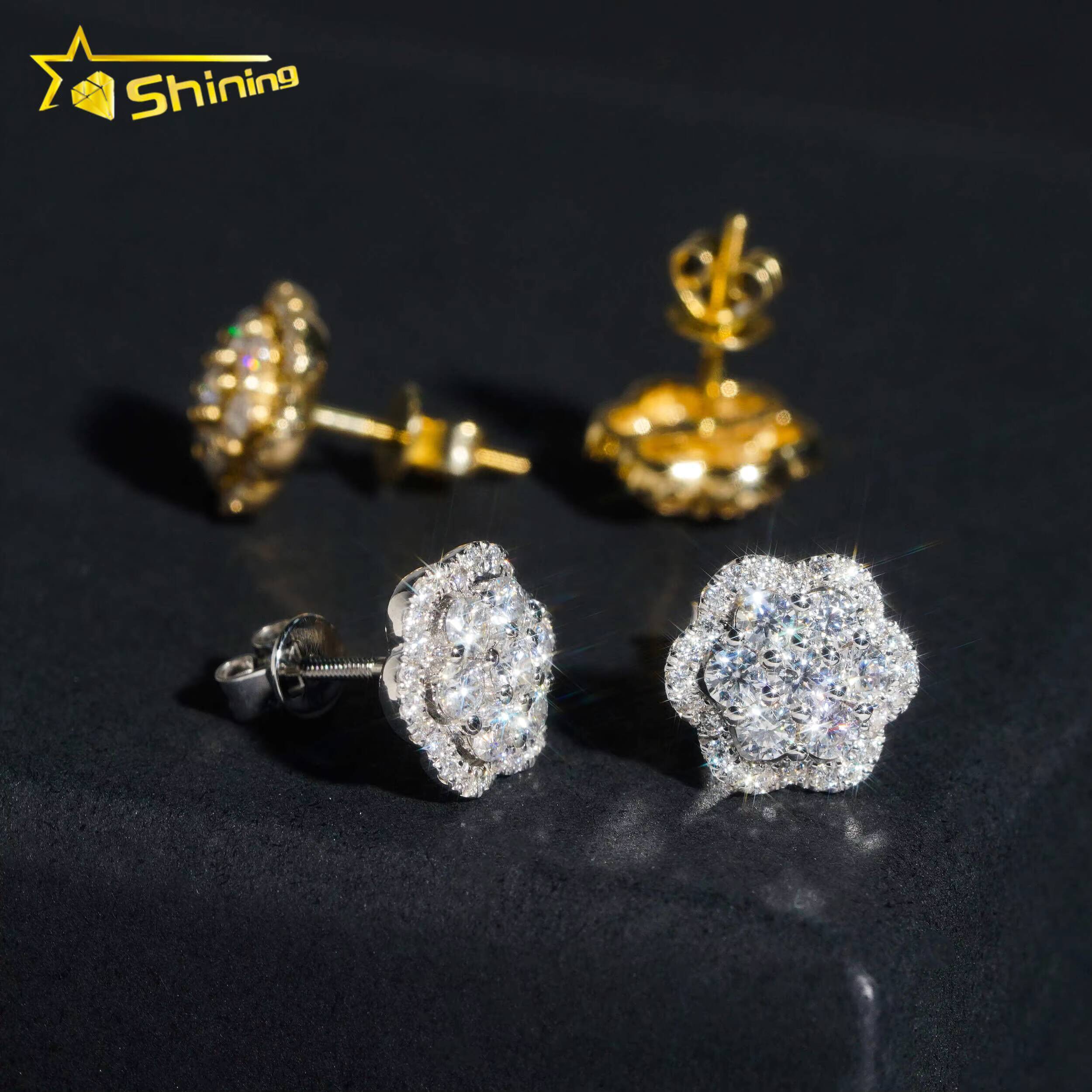 Ready to Ship 10K Solid Gold GRA Moissanite Stud Earrings Moissanite Gold Jewelry
