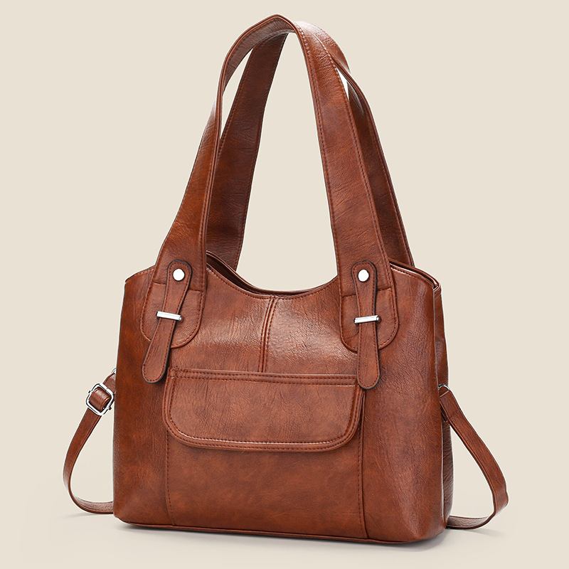 Casual Simple Textured Stylish Single Shoulder Fashion Trend Korean Version Mom Bag Commuting Daily Large Capacity Handbag