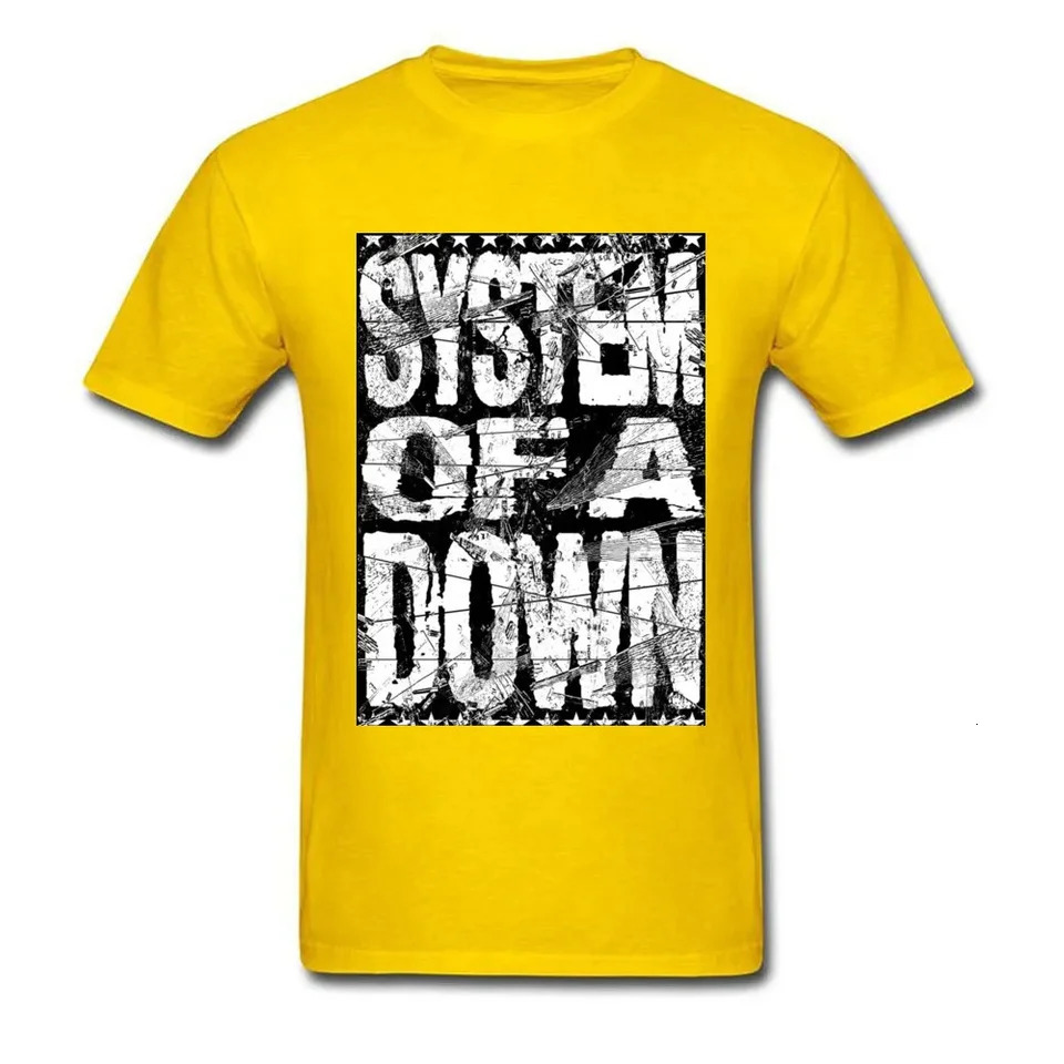 SYSTEM OF A DOWN Men T Shirt Letter Print Vintage Punk Short Sleeve T-shirts Black White Customized Top Tees Streetwear 260327