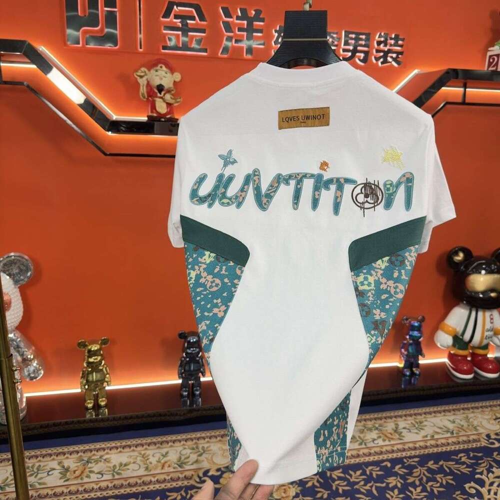 Men's New Luxury Short-Sleeve Casual Trendy 2026 Top Summer Fashion Versatile Round-Neck Embroidered T-Shirt Asia Size