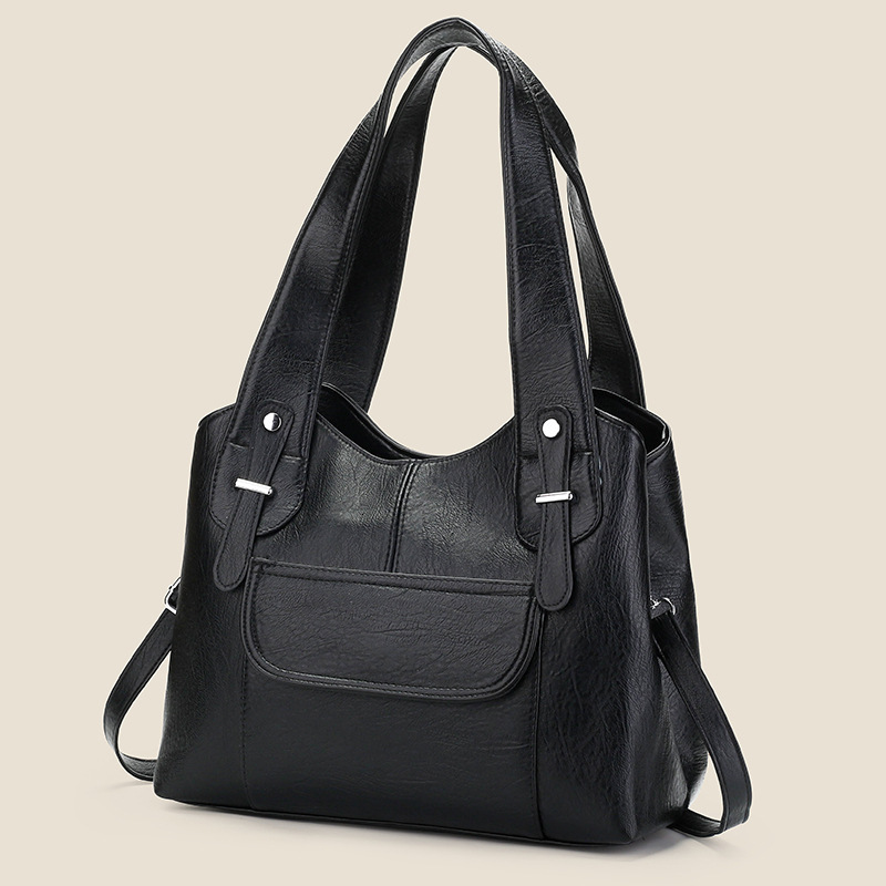 Casual Simple Textured Stylish Single Shoulder Fashion Trend Korean Version Mom Bag Commuting Daily Large Capacity Handbag