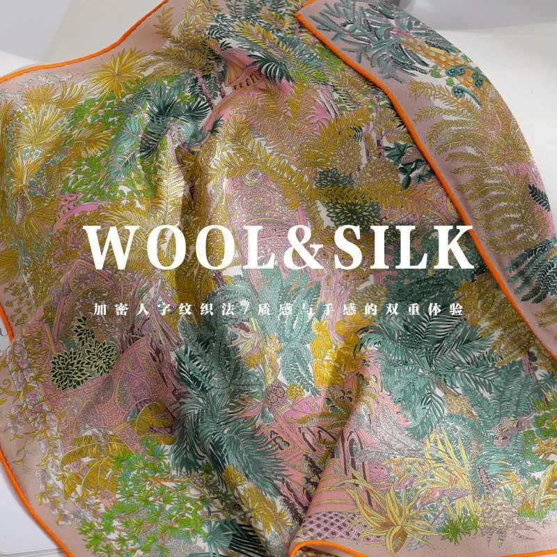 70 wool 30 Real Silk Scarf for Wen Shawls Wraps Foard high quality Scarves Pashmina Fem Hijab Bandana bufanda Poncho X260328