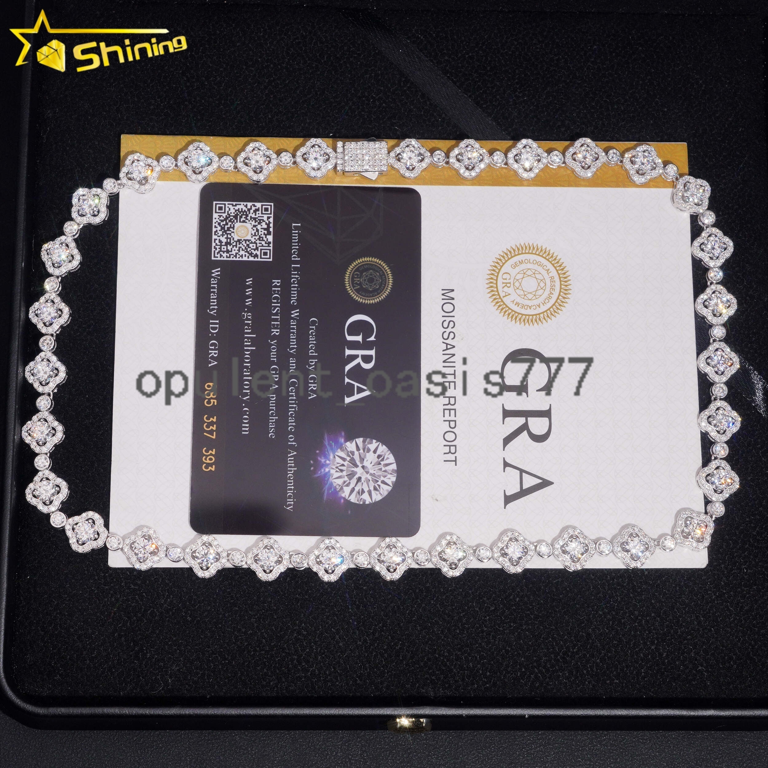 Pass Tester VVS Moissanite Lab Diamond Silver 925 Necklace Hip Hop Iced Out Jewelry Fashion Clover Cuban Link Bracelet Chain