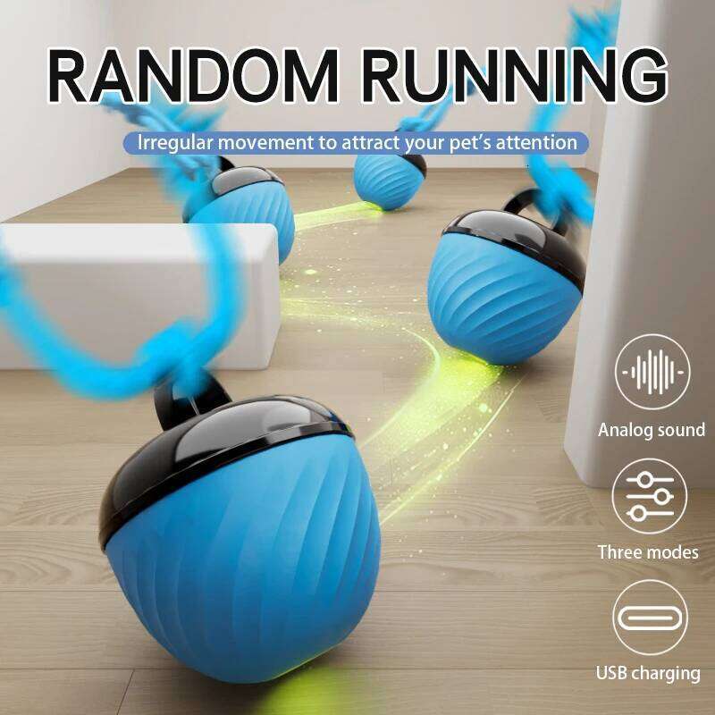 Smart Dog Electronic Interactive Pet Toy Ball Rope USB 3 Modes Automatic Moving Bouncing for Puppy Chew Products