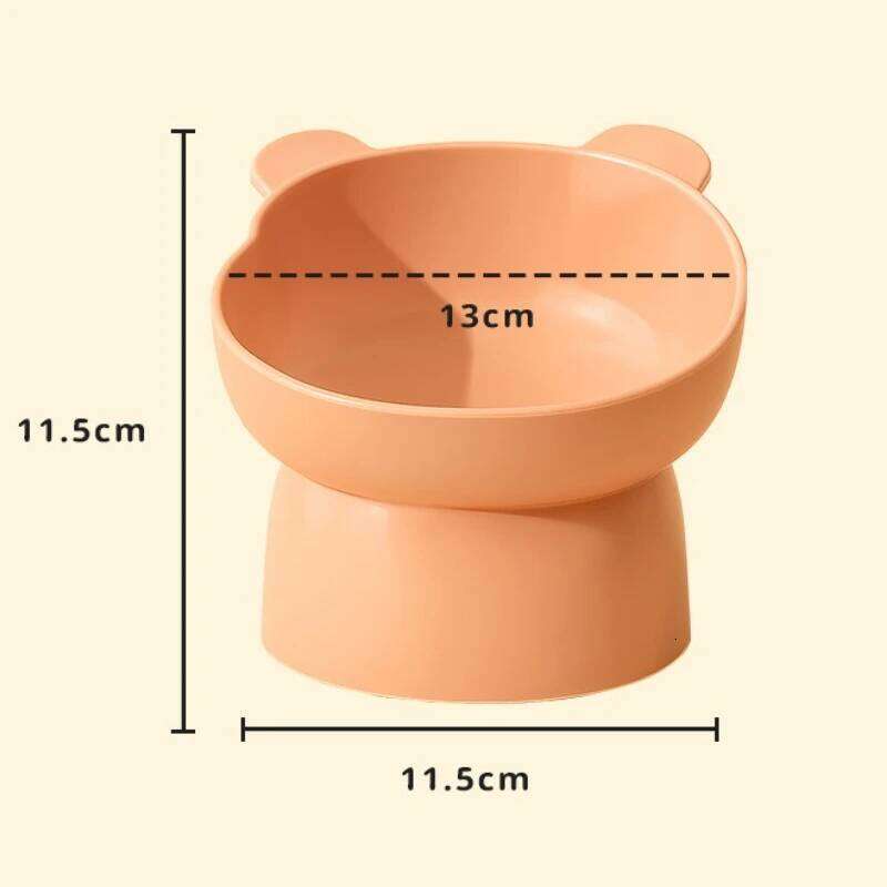 Tilted Elevated Pet Bowl, High Neck Protector Design, Anti-Choking Dog Cat Feeder with Non-Slip Base, Raised Food and Water Bowl 26W0330