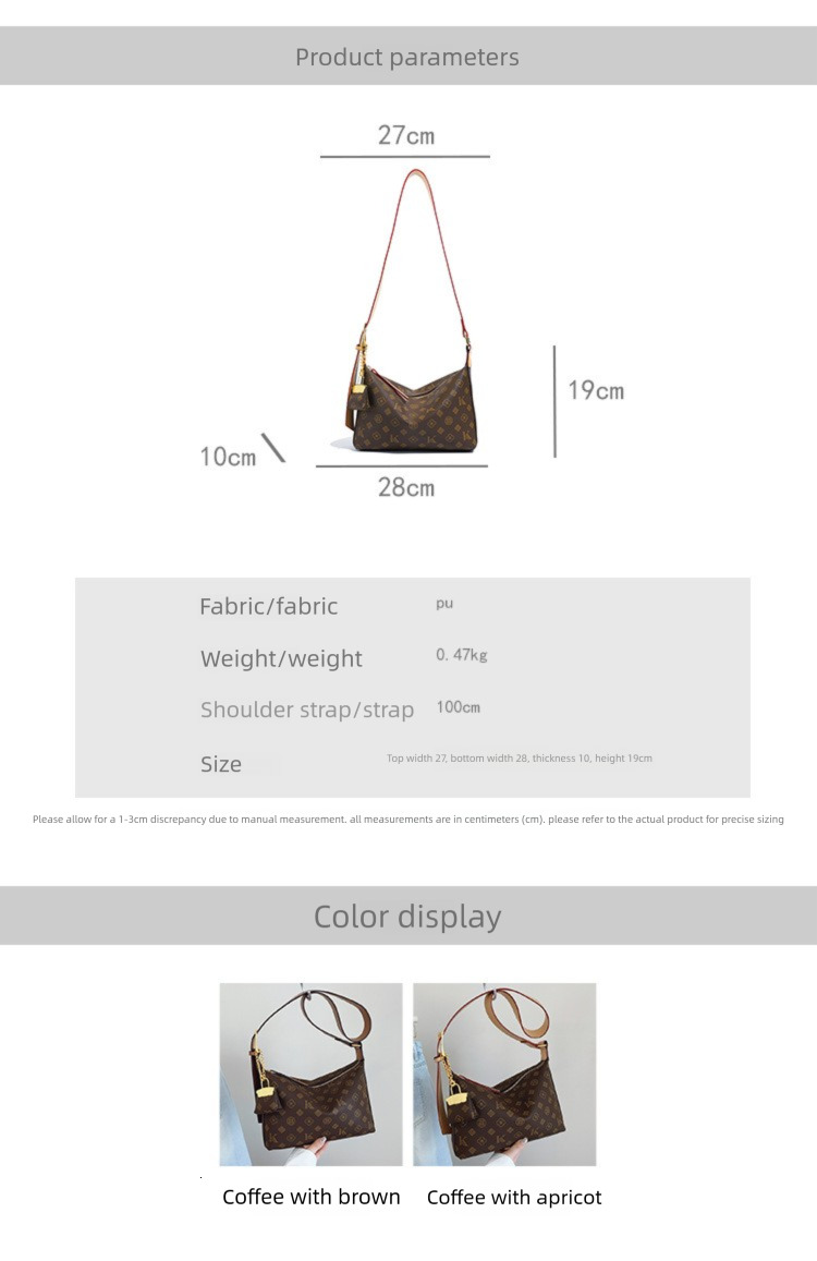 Lady's Fantasy Luxury Designer Large-capacity commuter tote for women, 2026 new fashion retro shoulder underarm bag, elegant light luxury crossbo