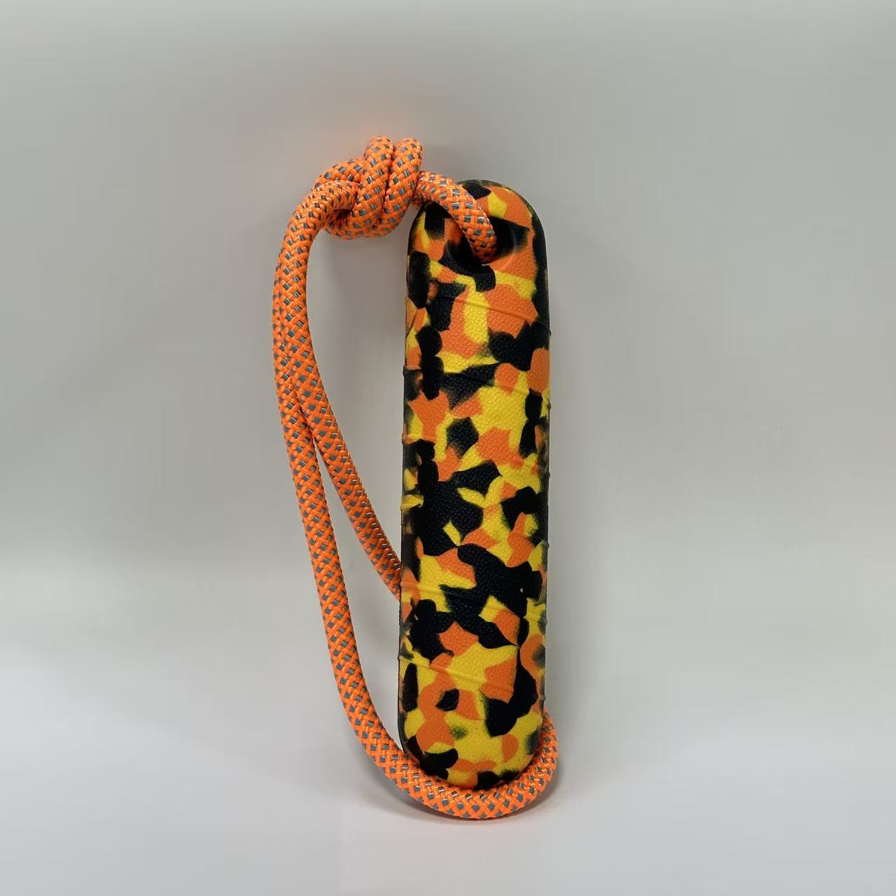 Camouflage Ham Dog Chew Stick with Rope, Durable Teething Toy for Small Medium Large Breeds