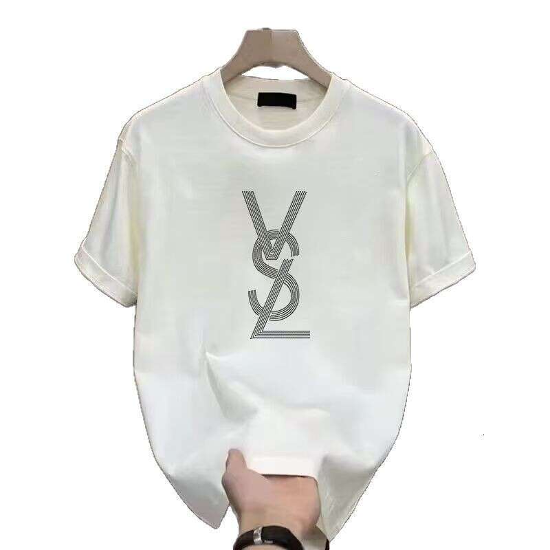 230g long-staple cotton men's short-sleeve T-shirt, heavyweight high-end fashion trendy brand, loose fit, round neck tee