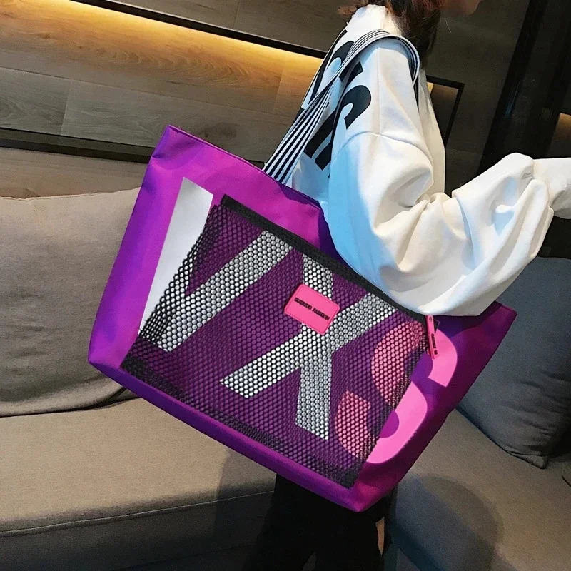 aliwood Arrivals Letter Women Shoulder Bags Trendy Waterproof Tote Beach Bag Large Capacity Female Travel Shopping bags 260317