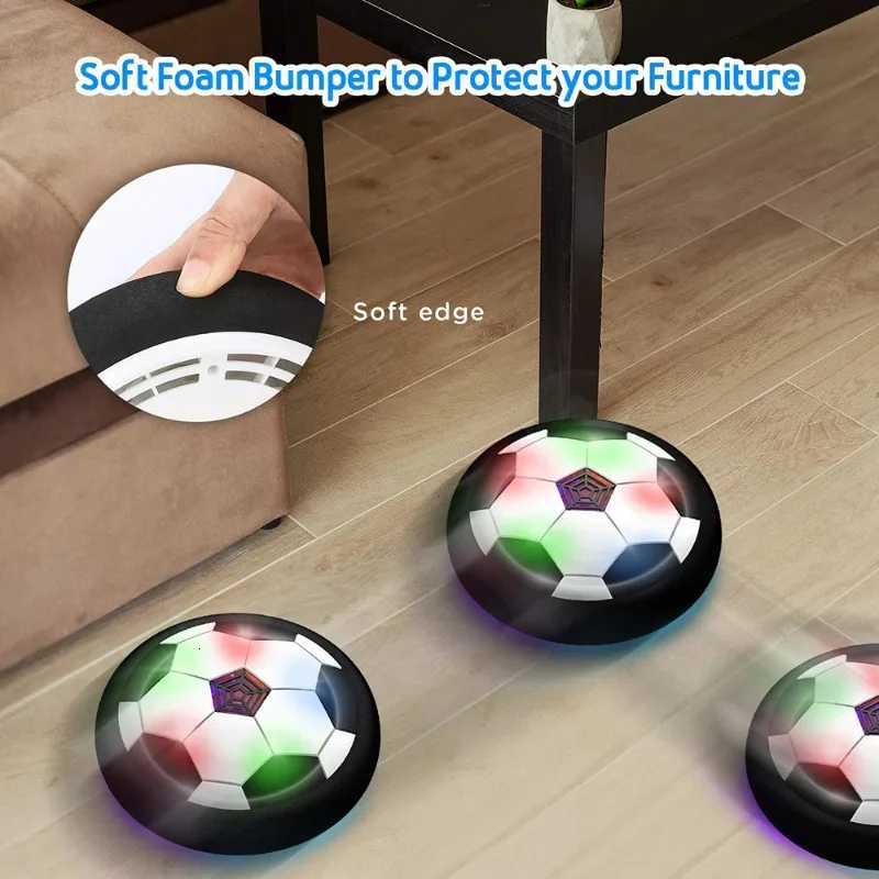 LED Hover Soccer Ball Rechargeable Air Cushion Power Football Indoor Outdoor Training Toy Parent Kids Ages 3-12 Safe Home PlayT260330
