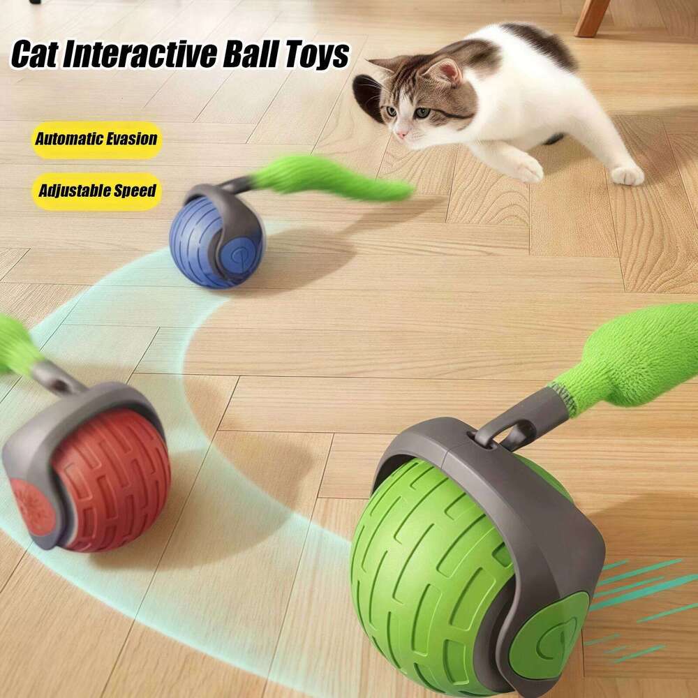 Interactive Auto Electric Rolling Ball Toys for Kitty Pet Smart Automatic Training USB Rechargeable Cat Toy