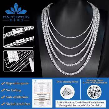 IGI Certified VVS Lab Grown Diamond Tennis Chain Bracelet 2-6mm Custom CVD HPHT Womens Diamond Bracelets Bangles