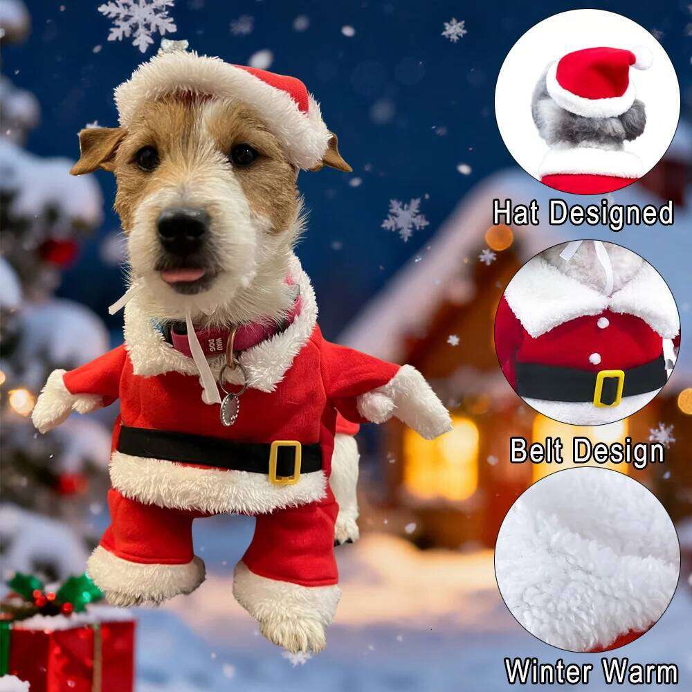 Pet Dog Cosplay Costume For Small Medium Dogs Christmas Santa Claus Puppy Outfits Cute Cat Clothing Chihuahua Bulldog Jacket