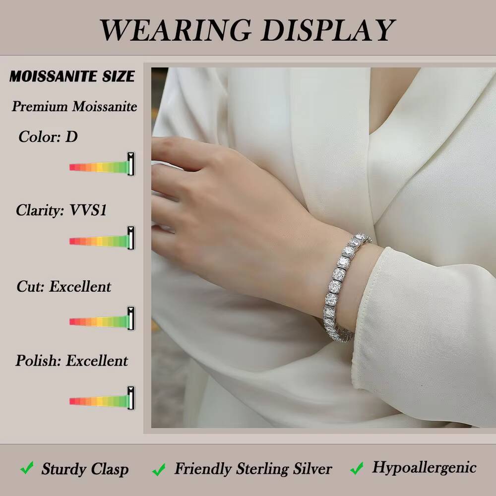 Factory Direct 925 Silver Moissanite Tennis Bracelets Set Elegant Tennis Jewelry for Women Gift Special Offers