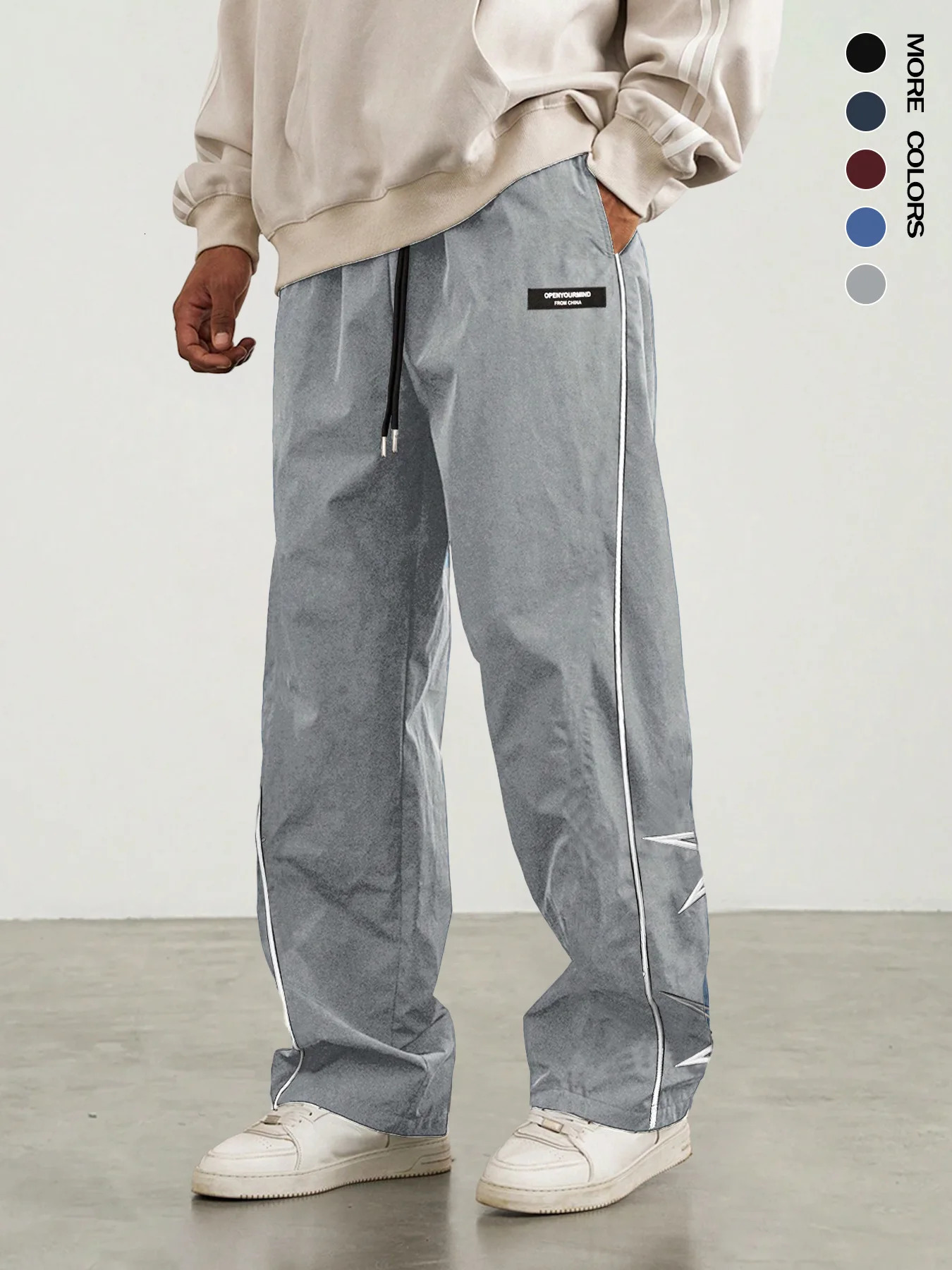 Paratrooper pants sports mens ice silk spring and summer straight work pants lace-up loose pants outdoor pants casual pants 260327