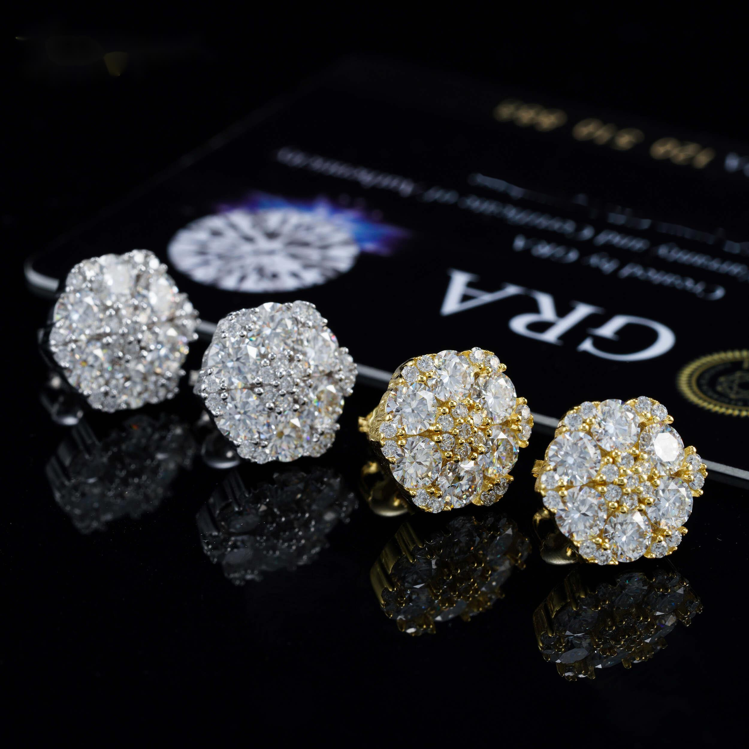 Screw Back Fashion Earring Fine Jewelry 925 Sterling Silver Gold Plated VVS-FL Moissanite Diamond Stud Earrings Ready to Ship