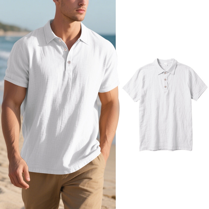 Quality Linen Mens Tshirt tshirts designer man black white blue gray designer shirt for man summer Hawaiian blouse dhgate tops