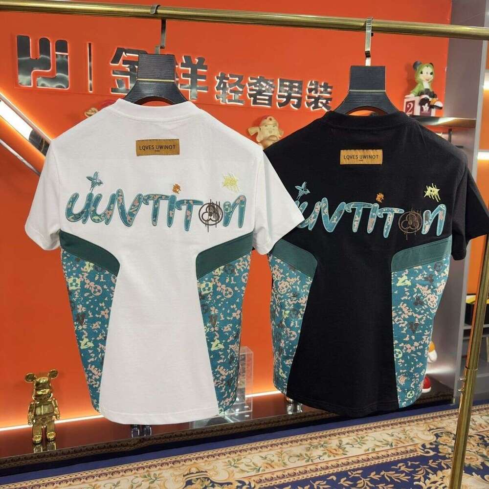 Men's New Luxury Short-Sleeve Casual Trendy 2026 Top Summer Fashion Versatile Round-Neck Embroidered T-Shirt Asia Size