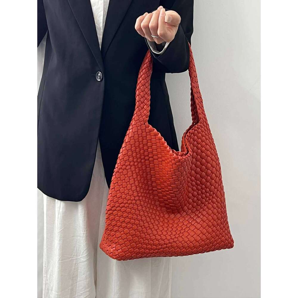 Bags Luxury Designer Shoulder Bag High Capacity PU Leather Hand Woven Women's Handbag