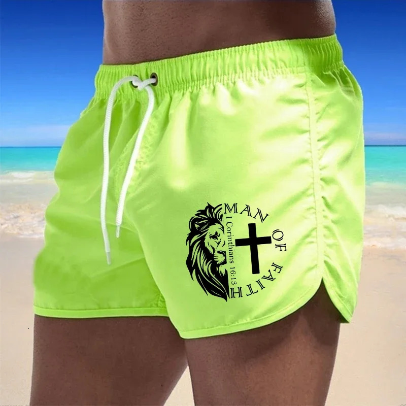2026 Mens Beach Shorts Printing Casual Quick Drying Surf Swimwear Outdoor Jogging Sweatpants Summer Thin Swimming Sports Shorts 260327