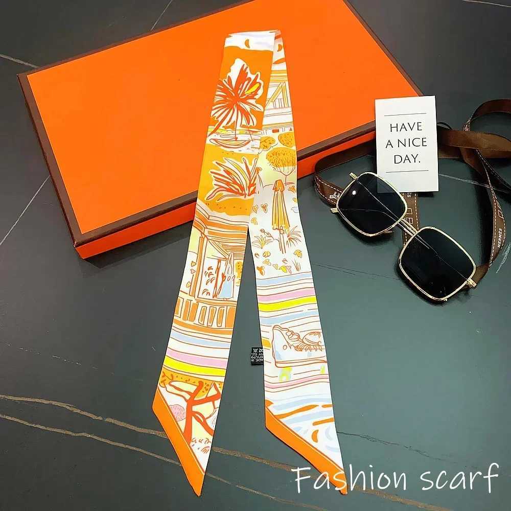 Korean Versatile Chain Tassel High Quality Mberry Silk Twill Silk Ribbon Wrapping and Binding Bag Handle Ribbon Small Scarf X260328