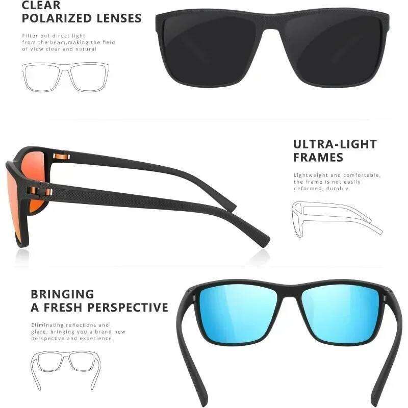 Fashion Square Polarized Sunglasses Men Women Retro Outdoor Sports Fishing Sun Glasses UV Resistant Male Goggle Shades UV400 26Y0330