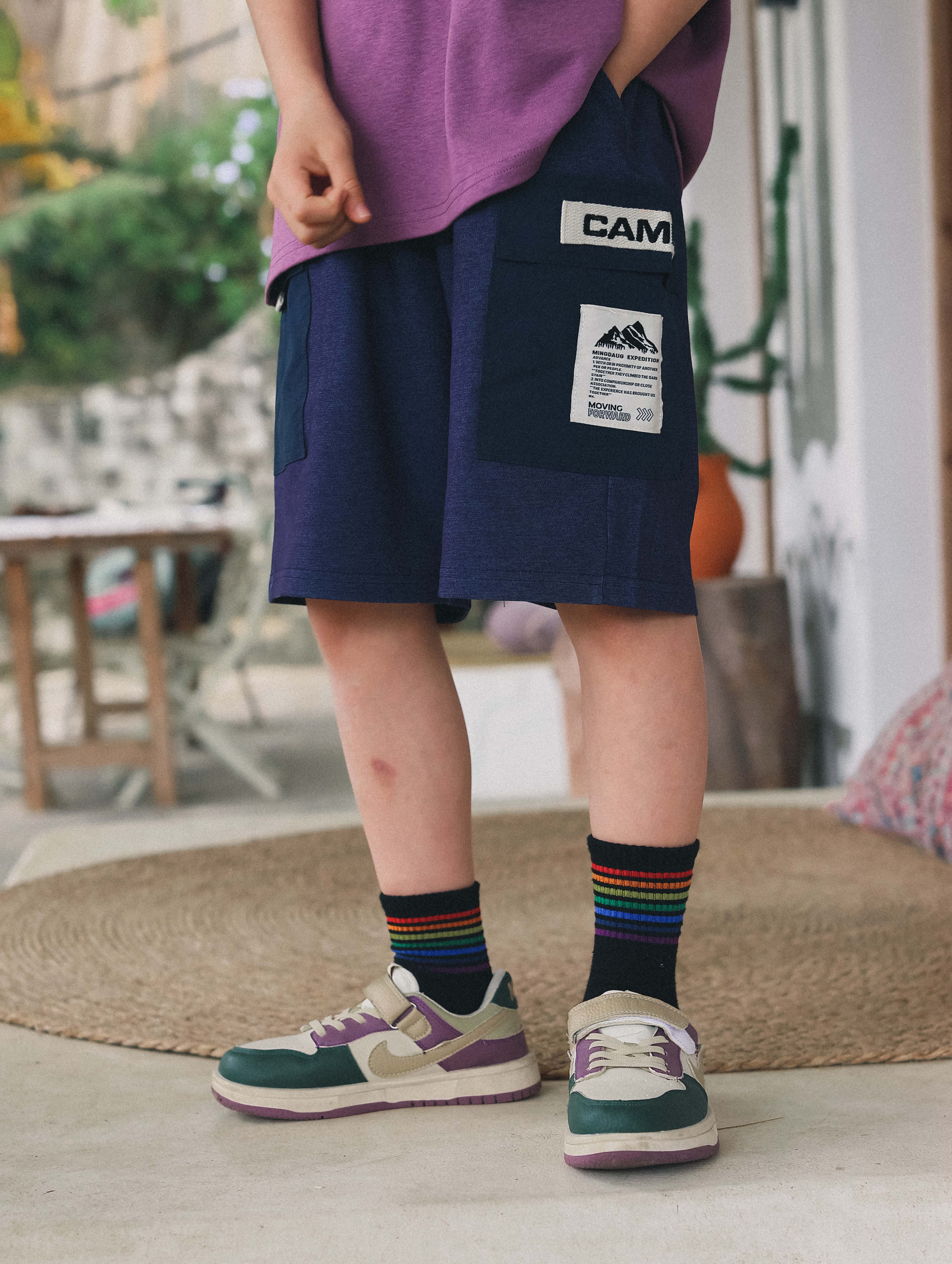 Shorts Kids Mountain Style Color Block Pocket Knit Shorts Casual CAMP Graphic Athletic Shorts 26DX2100