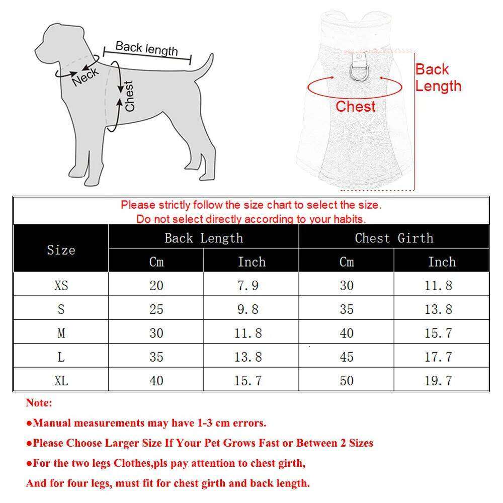 Pet Dog Clothes Vest For Small Medium Dogs Cats Winter Warm Fleece Coat with D-ring Cat Clothing Bulldog Pug Chihuahua Outfits