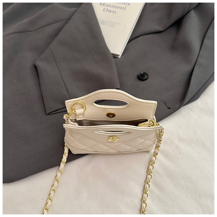 Free Shipping High Value Mini Quilted Handbag for Women Cute Top Handle Crossbody Purse with Chain Strap