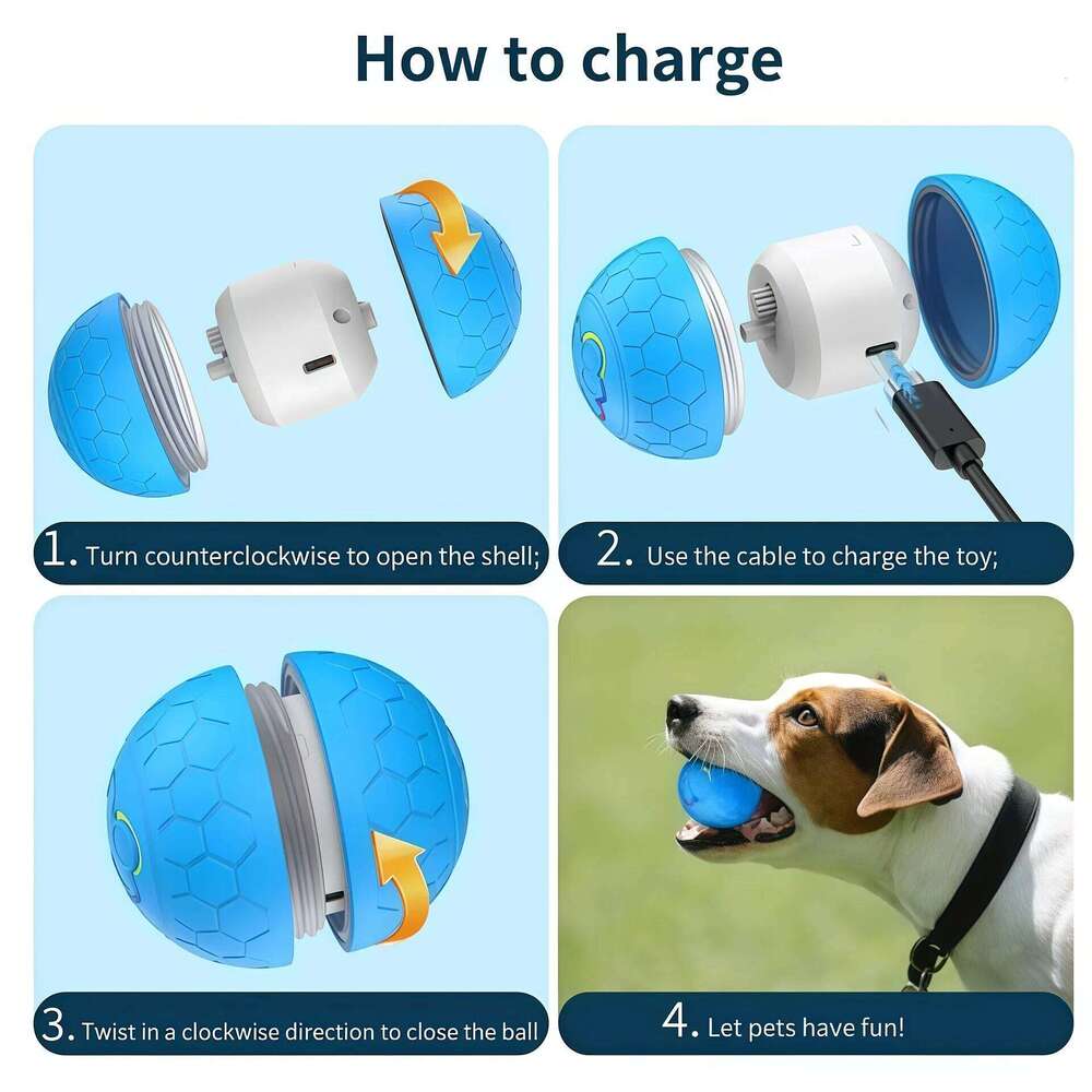 Smart Dog Interactive Electronic Pet USB Automatic Bouncing Rolling Toy Ball With RGB Lights Puppy Cat Product
