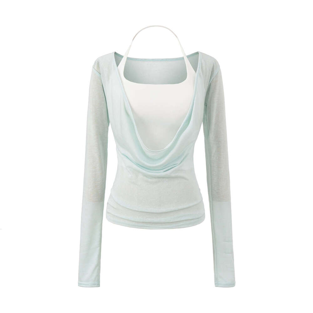 Designer pure hot girl S18 fashion off shoulder long sleeved women's T-shirt 2026 new sexy slim basic shirt top