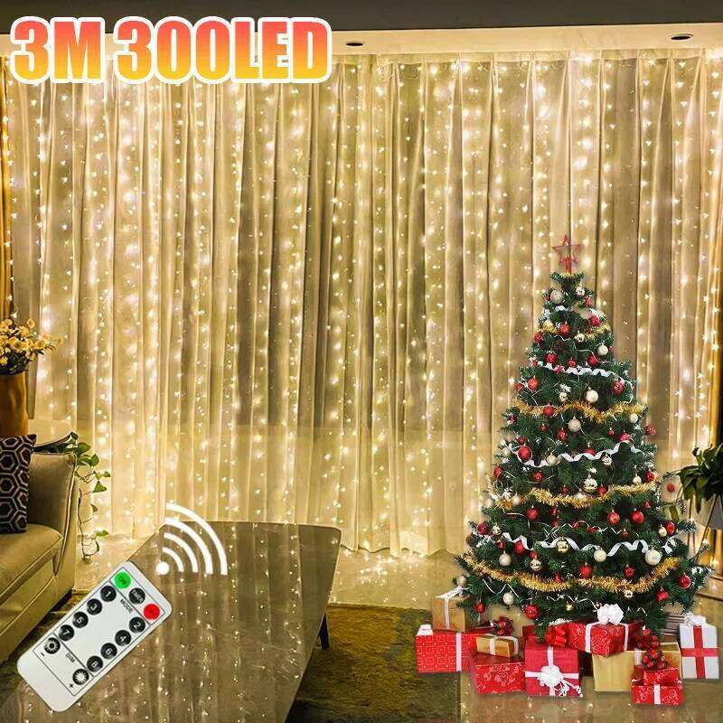 Curtain Lights Garland Merry Decorations For Home Christmas Ornaments Xmas Gifts Navidad 2026 New Year Decor