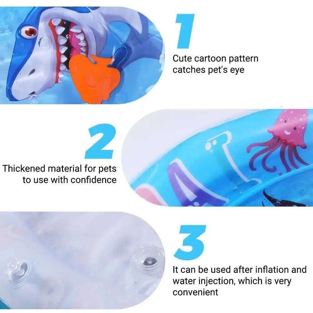 Cats Mat With Fish Thickened Inflatable Bed Dog Sensory Toy Water For Pet Play Interactive Fun