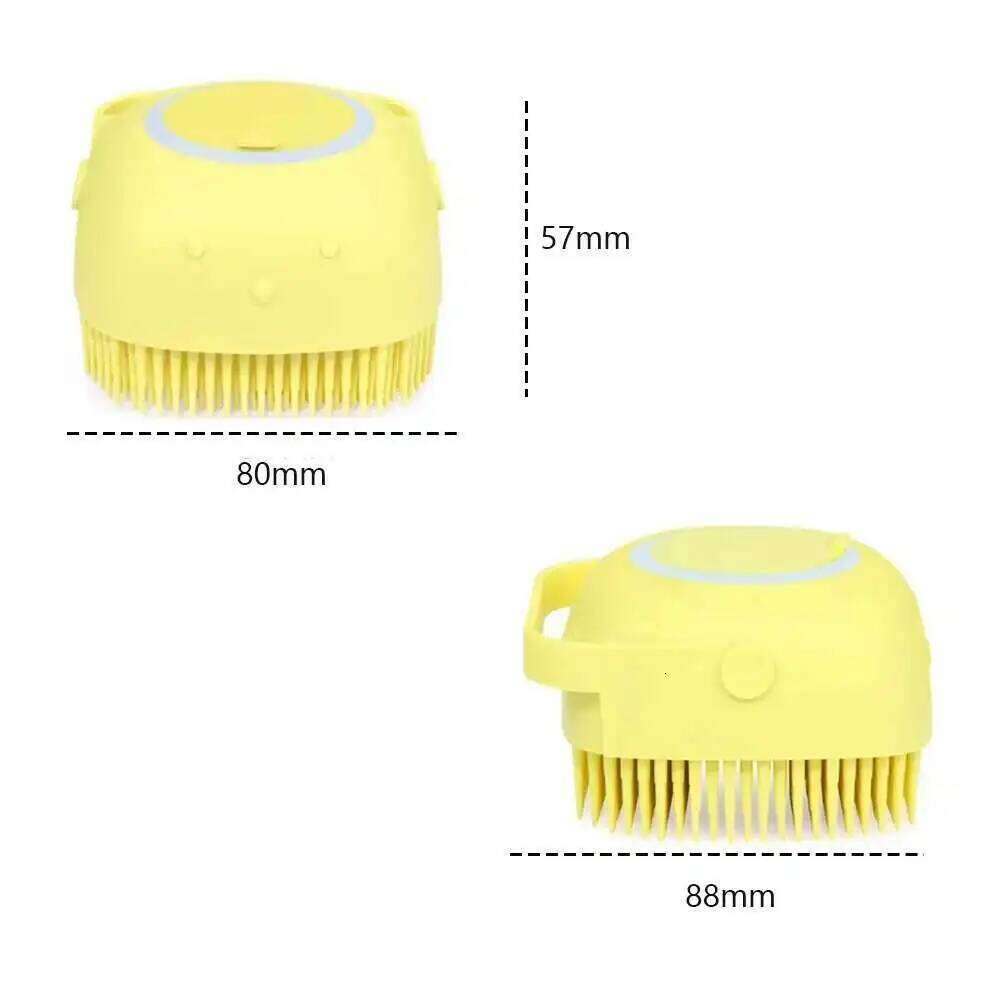 Dog Bathing Pet Massage Shampoo Dispenser Soft Silicone Brush Rubber Bristle for Dogs and Cats Shower Grooming Tool