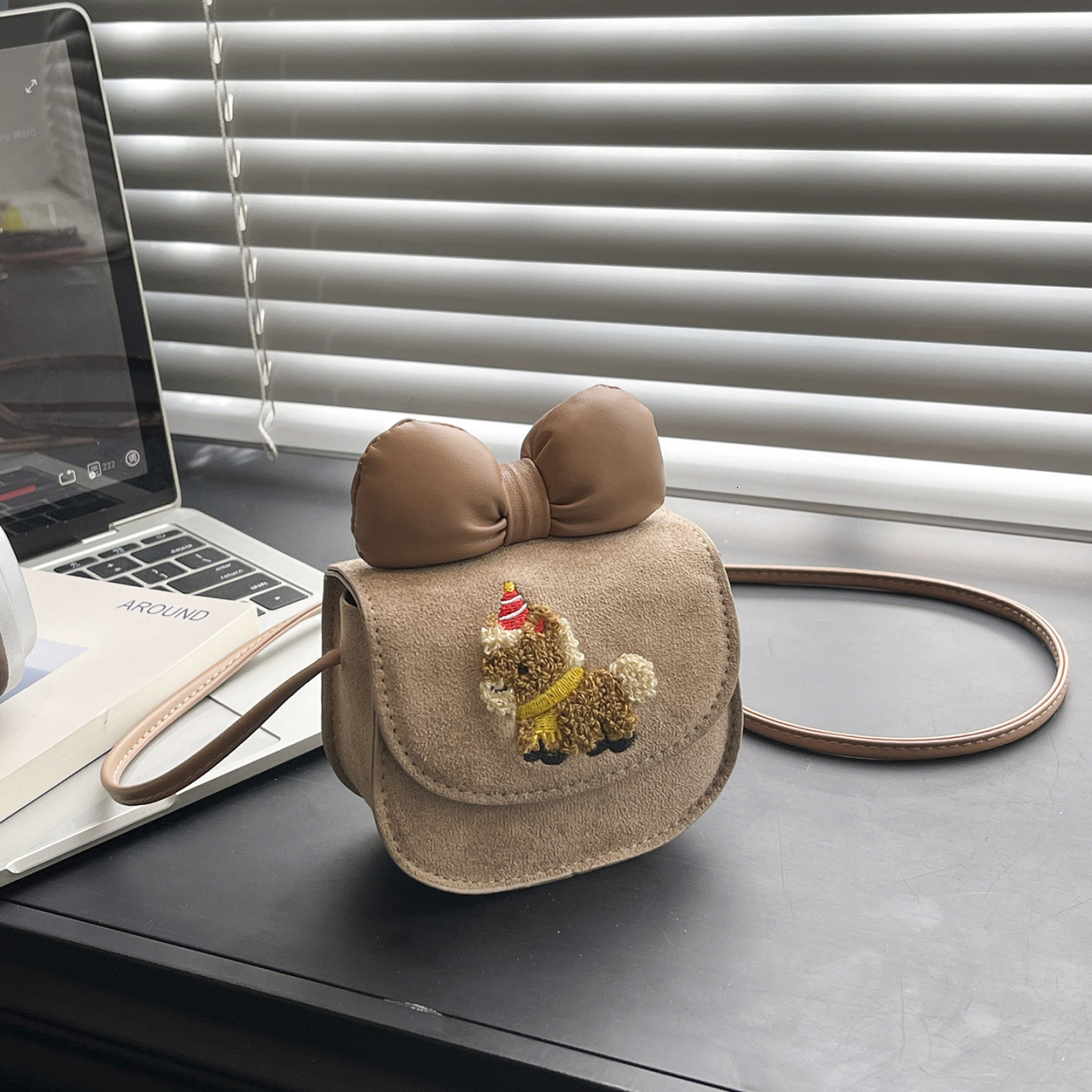 Free Shipping High Value Cute Mini Crossbody Bag for Women Bow Decor Cartoon Pony Embroidered Small Purse