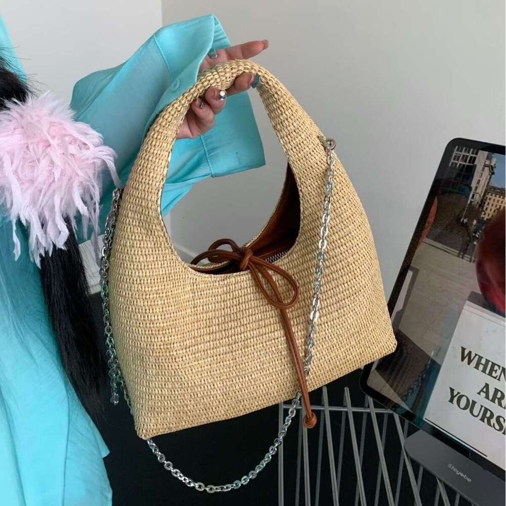Casual Straw Handbag New Woven Dumpling Lazy Style Shoulder Crossbody Bag Summer Beach Bag