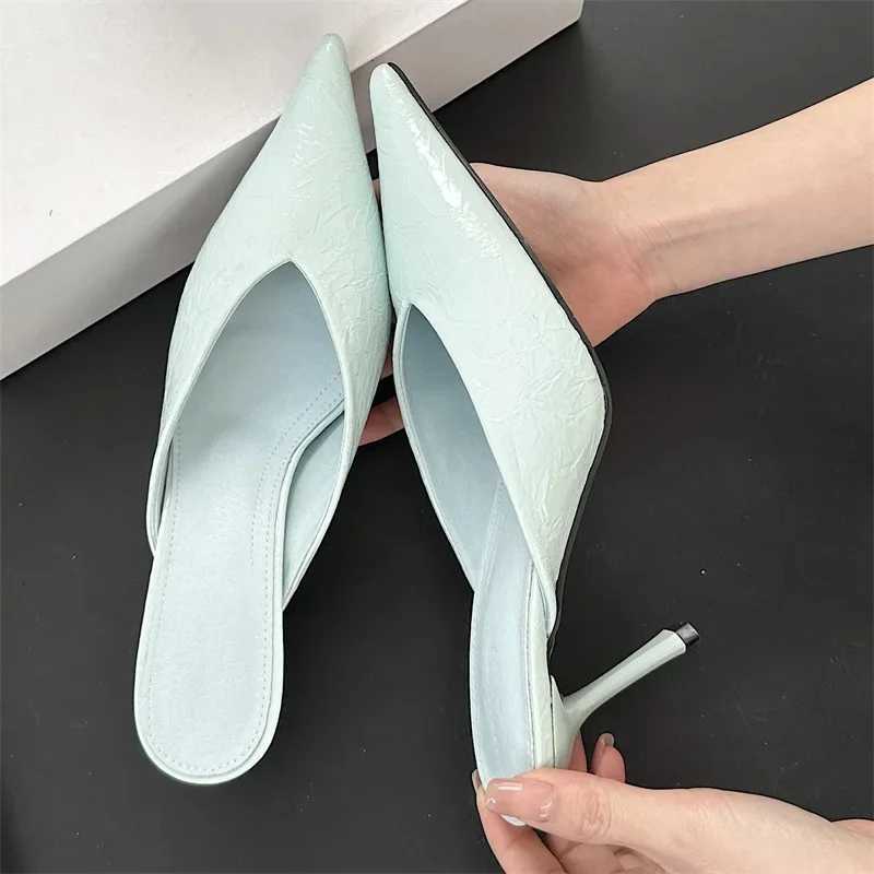 Eilyken Sexy Elegant Shallow Pointed Toe Mule Women Slippers Pumps Fashion Thin High Heels Stripper Dress Ladies Shoes Z260330