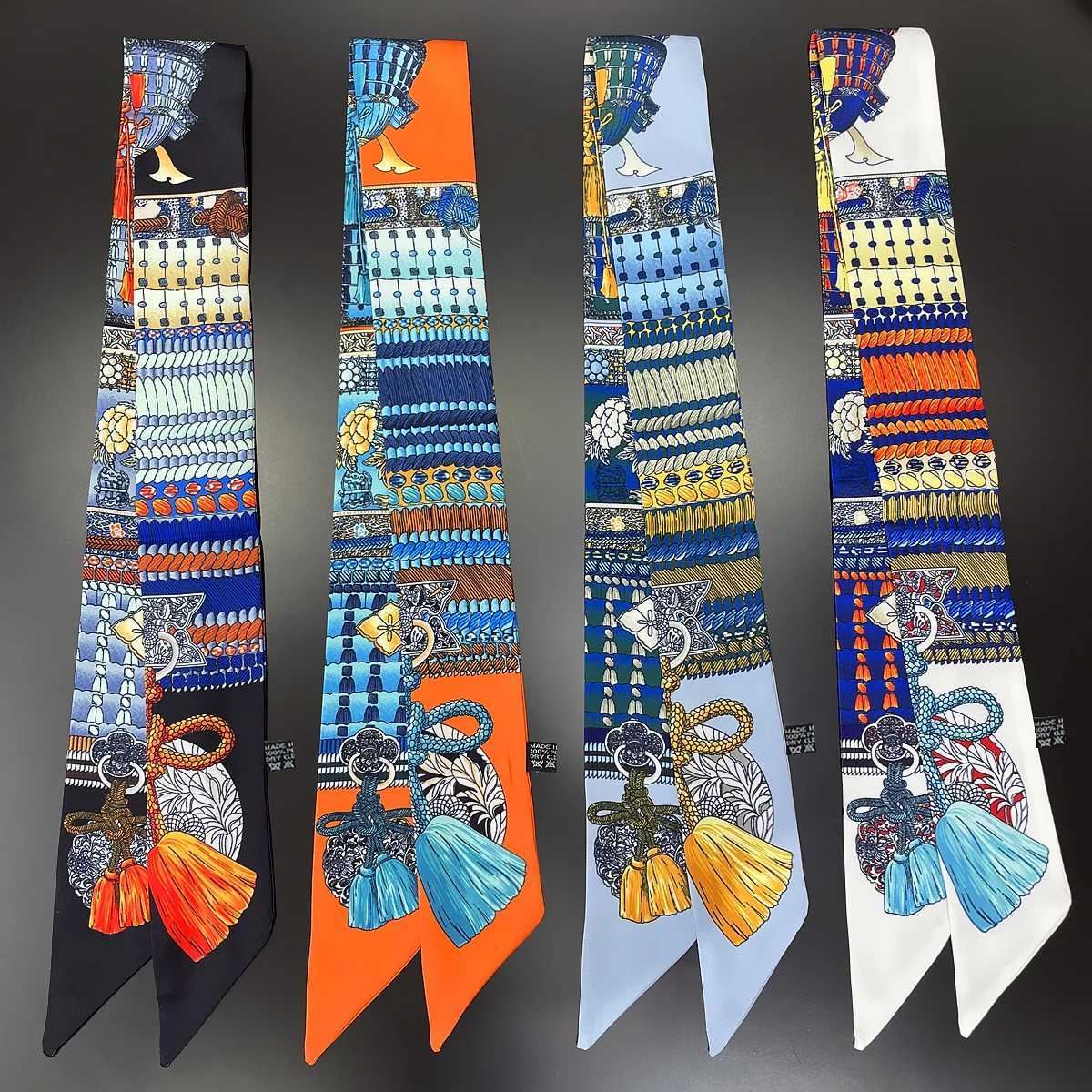 2023 New Design Armor Print Wen Scarf Luxury Brand Silk Scarf Fashion Hair band Foard Skinny Bag Scarves Neckerchief X260328