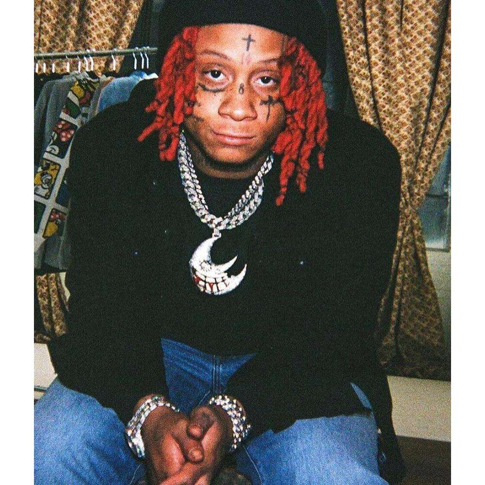 2026 Trippy Redd Style Moon Pendant Hip-Hop Exaggerated Funny Rap Punk Accessory For Men