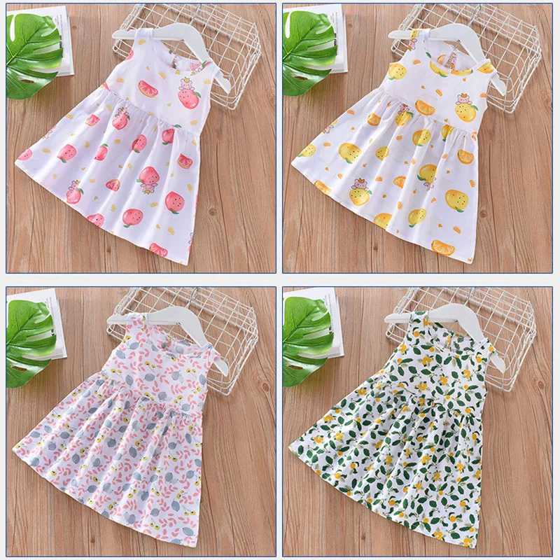 Dresses Summer For Girls Sleeveless Cute Print Girl Princess Dress Kids Party Girls Dress Kids Girl Fashion ClothingsT260330