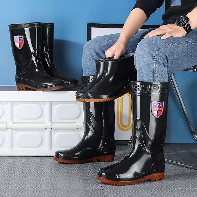 Free shipping Rain Boots for Men Women, Warm, Acid and high quality Alkali Resistant, High Tube, Thickened, Non-Slip, Labor Protection, Car Wash Water